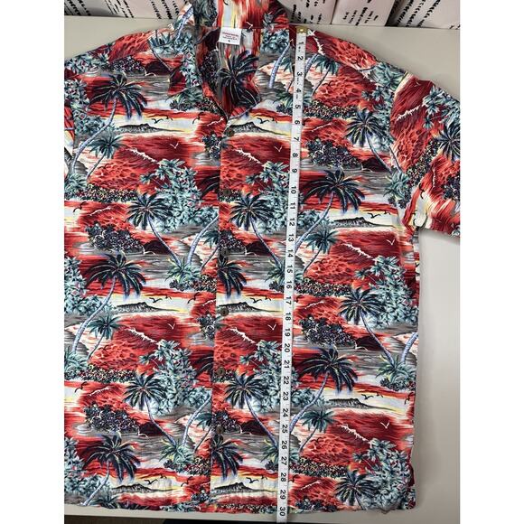 Birdwell Beach Britches Hawaiian Shirt Mens L Red Aloha Sunset California - Picture 6 of 9